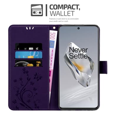 OnePlus 12 Suojakuori Lompakkokotelo (Violetti)