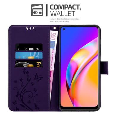 Oppo A94 5G Suojakuori Lompakkokotelo (Violetti)