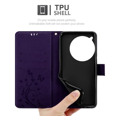 OnePlus 12 Suojakuori Lompakkokotelo (Violetti)