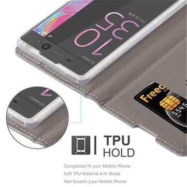 Sony Xperia XA Suojakuori Lompakkokotelo (harmaa)