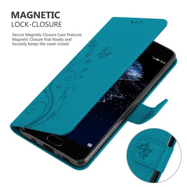 Huawei P10 Suojakuori Lompakkokotelo (Sininen)