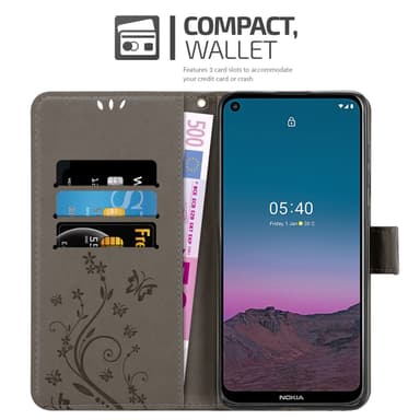 Nokia 5.4 Suojakuori Lompakkokotelo (harmaa)