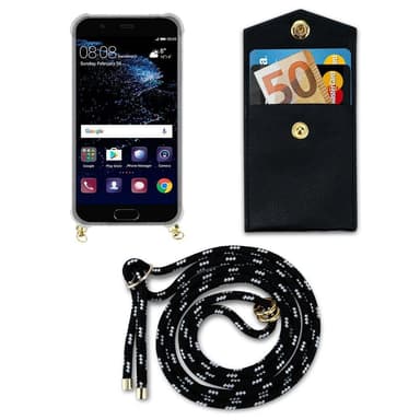 Huawei P10 Suojakuori Kotelo Ketju (Musta)