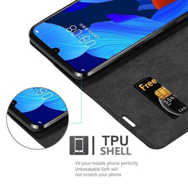 Huawei NOVA 5 / 5 PRO Suojakuori Lompakkokotelo (Musta)