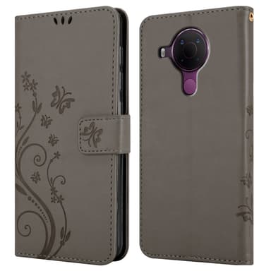 Nokia 5.4 Suojakuori Lompakkokotelo (harmaa)