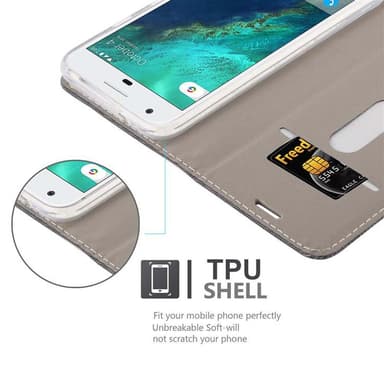 Google PIXEL Suojakuori Lompakkokotelo (harmaa)