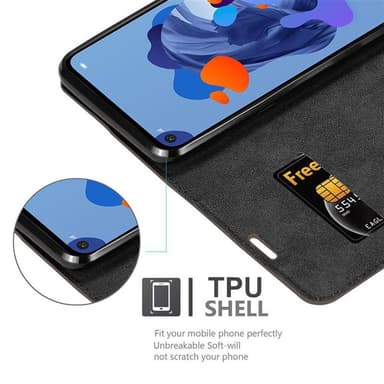 Huawei MATE 30 LITE Suojakuori Lompakkokotelo (Ruskea)