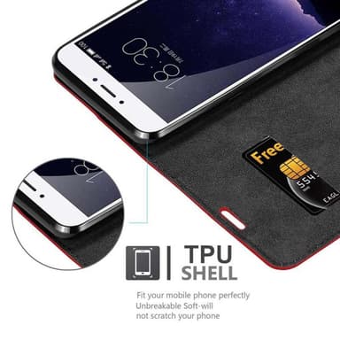MEIZU MX6 Suojakuori Lompakkokotelo (Punainen)