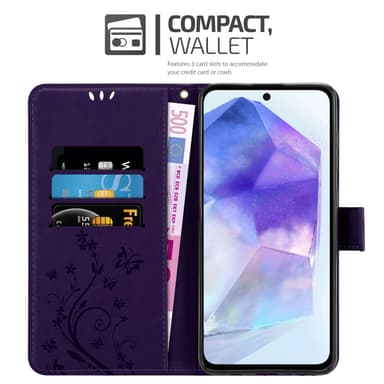 Samsung Galaxy A55 Suojakuori Lompakkokotelo (Violetti)