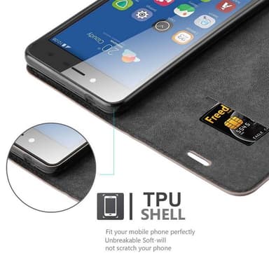 ZTE Blade L7 Suojakuori Lompakkokotelo (Ruskea)