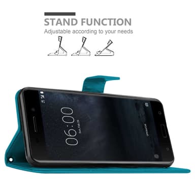 Nokia 6.1 Suojakuori Lompakkokotelo (Sininen)