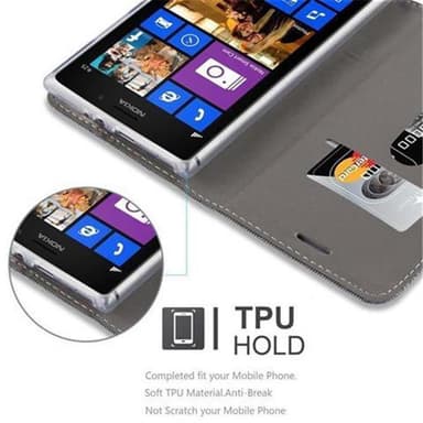 Nokia Lumia 925 Suojakuori Lompakkokotelo (harmaa)