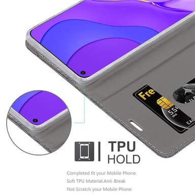 Huawei NOVA 7 5G Suojakuori Lompakkokotelo (harmaa)