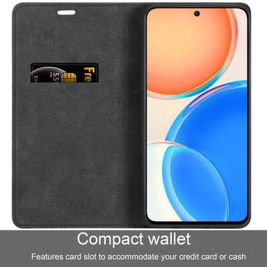 Honor X8 4G Suojakuori Lompakkokotelo (Musta)