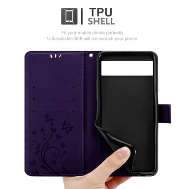 Google PIXEL 6 Suojakuori Lompakkokotelo (Violetti)
