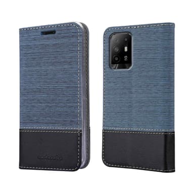 Oppo A94 5G Suojakuori Lompakkokotelo (Sininen)