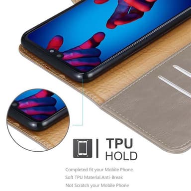 Huawei P20 Suojakuori Lompakkokotelo (Ruskea)