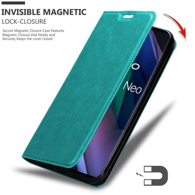 Oppo FIND X3 NEO Suojakuori Lompakkokotelo (Turkoosi)