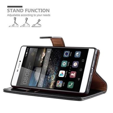 Huawei P8 Suojakuori Lompakkokotelo (Musta)