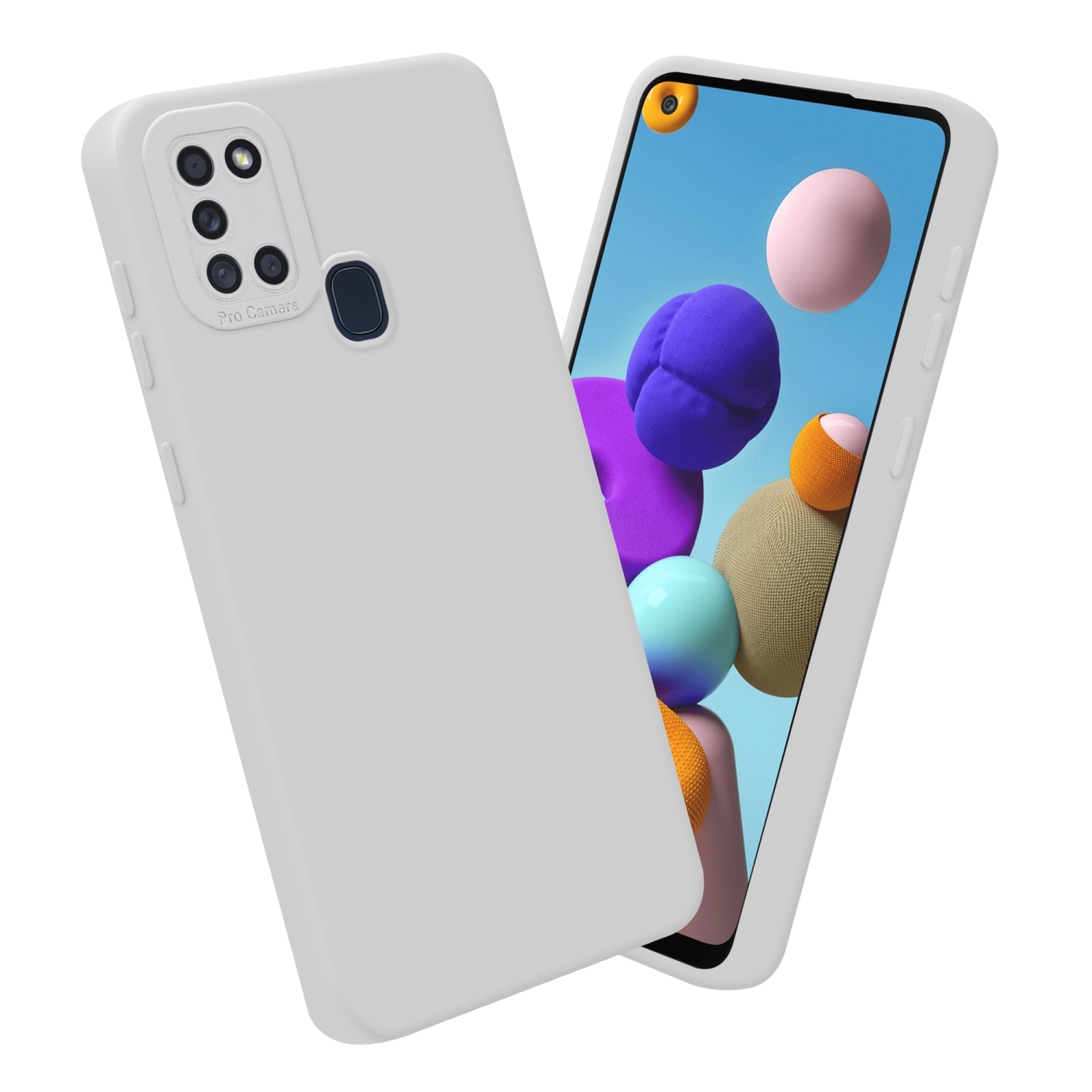 Samsung Galaxy A21s Suojakuori Kotelo (Valkoinen)