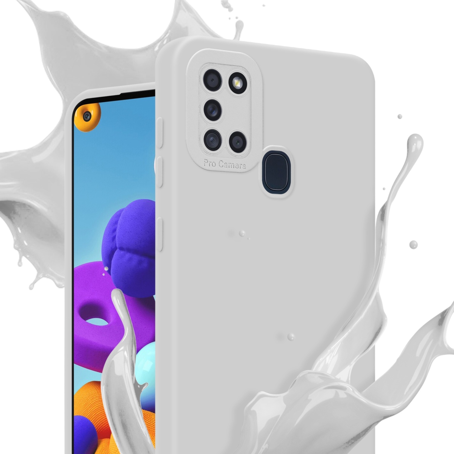 Samsung Galaxy A21s Suojakuori Kotelo (Valkoinen)