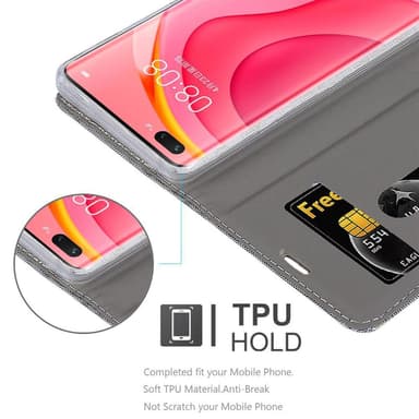 Huawei NOVA 7 PRO 5G Suojakuori Lompakkokotelo (harmaa)