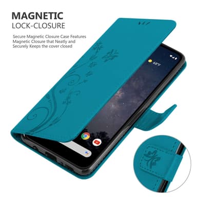 Google PIXEL 4A Suojakuori Lompakkokotelo (Sininen)