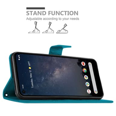 Google PIXEL 4A Suojakuori Lompakkokotelo (Sininen)