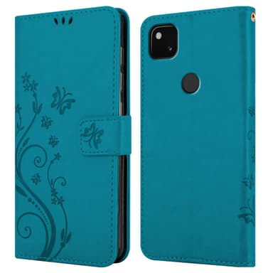 Google PIXEL 4A Suojakuori Lompakkokotelo (Sininen)