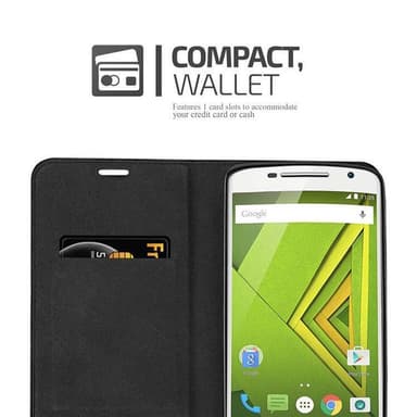 Motorola MOTO X PLAY Suojakuori Lompakkokotelo (Ruskea)