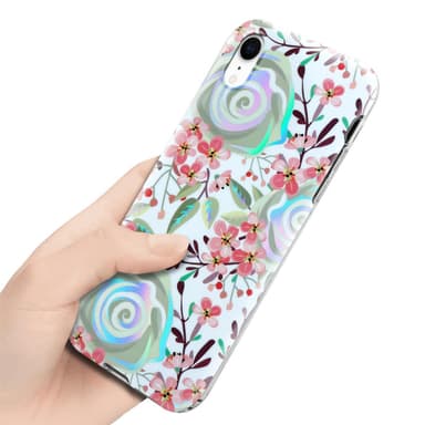 iPhone XR Suojakuori Lompakkokotelo (Valkoinen)