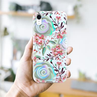 iPhone XR Suojakuori Lompakkokotelo (Valkoinen)