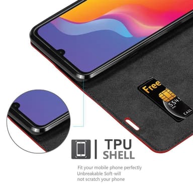 Honor 8A 2020 Suojakuori Lompakkokotelo (Punainen)