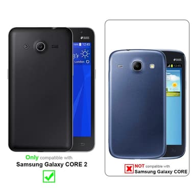 Samsung Galaxy CORE 2 Suojakuori Cover (Musta)