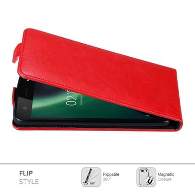 Nokia 2 2017 Suojakuori Lompakkokotelo (Punainen)