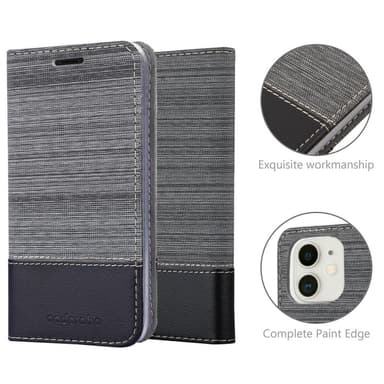 iPhone 12 MINI Suojakuori Lompakkokotelo (harmaa)