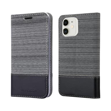 iPhone 12 MINI Suojakuori Lompakkokotelo (harmaa)