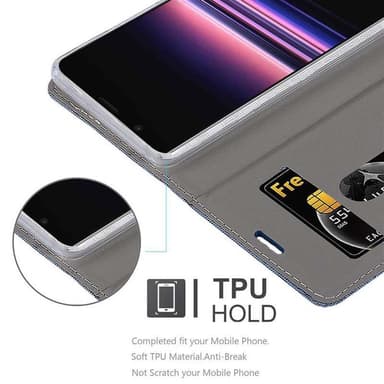 Sony Xperia 5 Suojakuori Lompakkokotelo (Sininen)