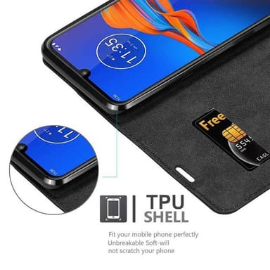 Motorola MOTO E6 PLUS Suojakuori Lompakkokotelo (Musta)