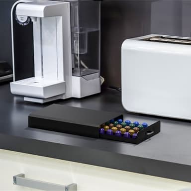 Säilytyslaatikko kahvikapseleille Nespresso (musta)