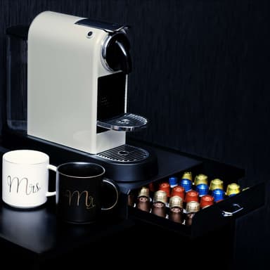 Säilytyslaatikko kahvikapseleille Nespresso (musta)