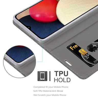 Samsung Galaxy A02s Suojakuori Lompakkokotelo (harmaa)