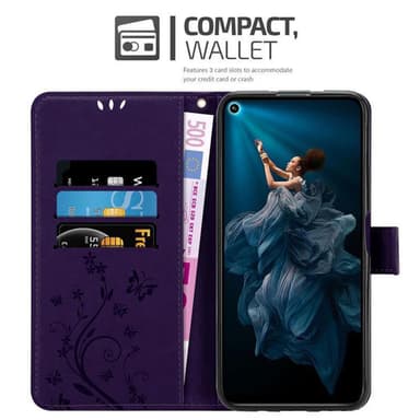 Honor 20 PRO Suojakuori Lompakkokotelo (Violetti)