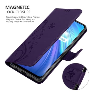 Realme 6 4G / 6s Suojakuori Lompakkokotelo (Violetti)