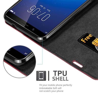 Vivo Y71 Suojakuori Lompakkokotelo (Punainen)