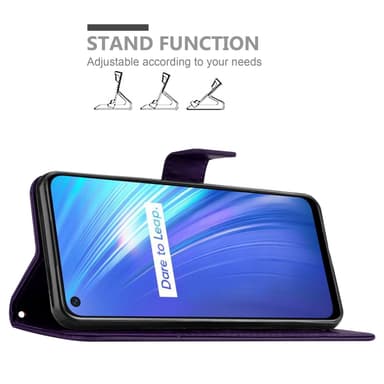 Realme 6 4G / 6s Suojakuori Lompakkokotelo (Violetti)