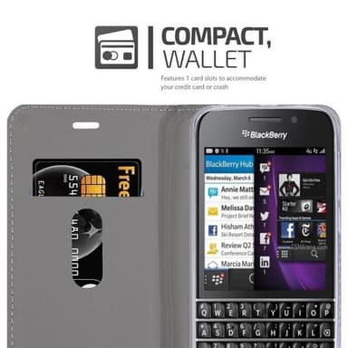 Blackberry Q10 Suojakuori Lompakkokotelo (harmaa)