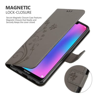 Honor 8C Suojakuori Lompakkokotelo (harmaa)