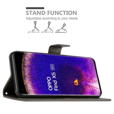 Oppo FIND X5 Suojakuori Lompakkokotelo (harmaa)
