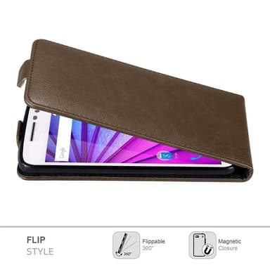 Motorola MOTO G3 Suojakuori Lompakkokotelo (Ruskea)